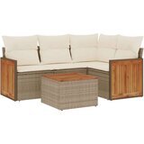 vidaXL 5-dijelni vrtni set sofa s jastucima bež od poliratana | shoptok.hr