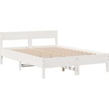 vidaXL Krevet s regalom z knjige bez madraca bijeli 160x200cm borovina | shoptok.hr