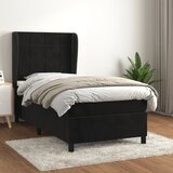 Maison Chic Box spring postelja - Vzmetna postelja z vzmetnico črna 90x200 cm žamet SL1509, (21889535) | Shoptok.si