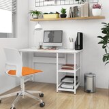 Maison Chic Računalniška miza - pisarniška miza bela 105x55x72 cm MDF in kovina, (21785357) | Shoptok.si