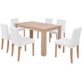 The Living Store Jedilna miza in stoli 7 delni komplet umetno usnje hrast krem - Komplet Pohištva Za Jedilnico, (21494614) | Shoptok.si