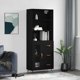  Visoka komoda crni 69,5x34x180 cm konstruirano drvo | shoptok.hr