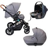 Puerri kolica za bebe 3u1 Diamond Dark Grey, 0m+ | ePonuda.com