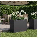 vidaXL Vrtna saksija Crna 80 x 40 x 60 cm Čelična vrata - Crna 80 x 40 x 60 cm | shoptok.hr