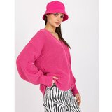 Fashion Hunters RUE PARIS pink oversize cardigan with long sleeves Cene