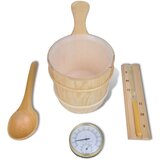 vidaXL Dodatki za savno 5 kosov vedro žlica peščena ura termometer/hidrometer | Shoptok.si