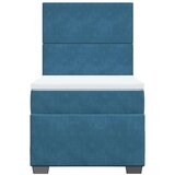 Box spring krevet s madracem plavi 90x200 cm baršunasti | shoptok.hr