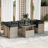 vidaXL 8-dijelni set vrtnih sofa od poliratana s jastucima svjetlosivi | shoptok.hr