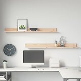  Zidne police 2 kom 110x11x9 cm od masivne borovine | shoptok.hr