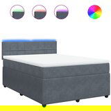 Maison Chic Box spring postelja - Vzmetna postelja z vzmetnico temno siva 140x200 cm žamet SL4461, (21900099) | Shoptok.si