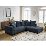 Bobochic Paris Temno modra kotna sedežna garnitura iz šenilje (desni kot/v obliki črke L) Whesley – | Shoptok.si
