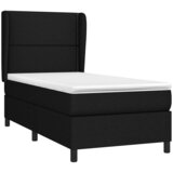 Krevet s oprugama i madracem crni 90x200 cm od tkanine | shoptok.hr