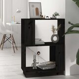 Ormarić za knjige / sobna pregrada crni 51x25x70 cm od borovine | shoptok.hr
