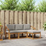  Set vanjskih sofa s jastukom 4 pcs Prirodna i svijetlo siva | Eponuda.com