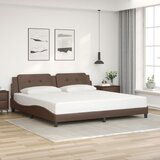  The Living Store Posteljni okvir z vzglavjem rjav 200x200 cm umetno usnje - Posteljni Okvir, (21531368) | Shoptok.si
