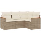 Maison Chic Seti vrtnega pohištva - Vrtna garnitura - Vrtni pohištvo set 4-delna z blazinami bež poli ratan, (21809316) | Shoptok.si