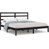  Okvir za krevet od masivne borovine crni 200 x 200 cm | shoptok.hr
