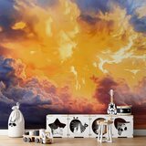  Foto tapeta - Beautiful Sunset - Clouds in Warm Shades 100x70 | shoptok.hr