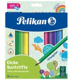  BOJE DRVENE 12BOJA TROKUTASTE JUMBO PLUS ŠILJILO PELIKAN 700160 (300001182) BLISTER | shoptok.hr