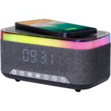 Digitalni sat sa zvučnikom i wireless bežičnim punjačem za mobitel bluetooth GEMBIRD, black/grey, DAC-SPKBT-QC15-BK | Eponuda.ba