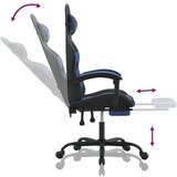  Igralni stol z oporo za noge črno in modro umetno usnje, (21612145) | Shoptok.si