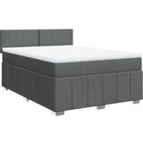 vidaXL Box spring postelja z vzmetnico temno siva 160x200 cm blago, (21310395) | Shoptok.si