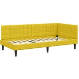 vidaXL Kotna postelja z vzglavjem Rumena 90 x 190 cm Žamet, (5000069391) | Shoptok.si