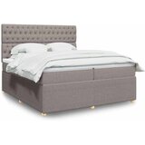  Krevet s oprugama i madracem smeđesivi 200x200 cm od tkanine | shoptok.hr