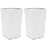 Maison Chic Vrtna cvetlična korita - Cvetlični Lonec 2 kosa bela 32,5x32,5x57 cm PP, (21790302) Cene