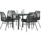 vidaXL 5-dijelni vrtni blagovaonski set s jastucima od crnog | shoptok.hr