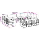 vidaXL Vrtna sedežna garnitura 14 pcs Črna 70 x 70 x 32 cm Aluminij | Shoptok.si