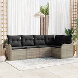  Sjedeća garnitura za vrt 5 pcs Svjetlosiva Poli ratan | shoptok.hr
