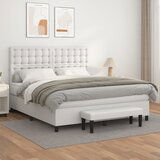 Maison Chic Box spring postelja - Vzmetna postelja z vzmetnico bela 180x200 cm umetno usnje SL2163, (21909410) | Shoptok.si