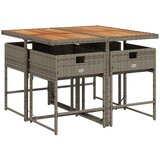  5-dijelni vrtni blagovaonski set sivi od poliratana | shoptok.hr