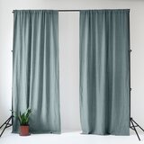 Linen Tales Prljavo plava lanena zavjesa 140x170 cm Blue Fog – | shoptok.hr