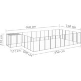  Kavez za pse srebrni 19,36 m² čelični | shoptok.hr