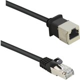 Renkforce RF-4394121 RJ45 omrežni kabel\, Patch kabel CAT 5e F/UTP 1.00 m črna podaljšek z zaščitnim zapornim zatičem\, pozlačeni konektorji 1 kos, (20417774) | Shoptok.si