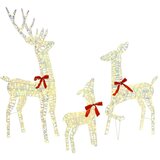 vidaXL Družina jelenov 3 pcs Toplo bela 67 x 26 x 127 cm PET, (5000074769) | Shoptok.si