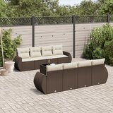  9-dijelni set vrtnih sofa s jastucima poliratan smeđi | shoptok.hr