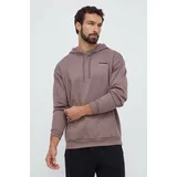 Hummel Bombažen pulover moška, rjava barva, s kapuco