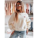 DStreet Bluza damska oversize z haftem serc MONLOVE ecru | Shoptok.si