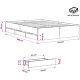  Okvir kreveta s pohranom s ladicama Hrast artisan 140 x 190 cm | shoptok.hr