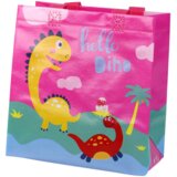 Dinosaur Gift Bag Pink 23cm x 21.5cm x 11cm | shoptok.hr