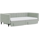  Dnevni krevet na razvlačenje svjetlosivi 100x200 cm baršunasti | shoptok.hr