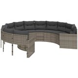 Maison Chic Vrtni kavč - Zunanji kavč z blazinami okrogel siv poli ratan, (22040513) | Shoptok.si