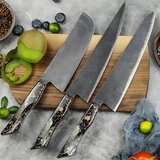 IZMAEL Komplet damaščnih kuhinjskih nožev KU-37428 – Črna / Zlata | Shoptok.si