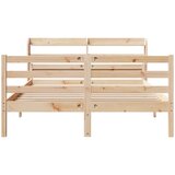  Okvir za krevet s uzglavljem 160 x 200 cm od masivne borovine | shoptok.hr