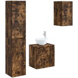  Set namještaja za kupaonicu 3 kom. Dimljeni hrast Smeđa 33 x 34.5 x 160 cm | shoptok.hr
