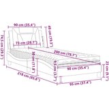  Krevet s madracem boja cappuccina 90 x 200 cm od umjetne kože | shoptok.hr