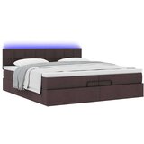  Okvir kreveta s madracima tamnosmeđi 200x200cm tkanine | shoptok.hr